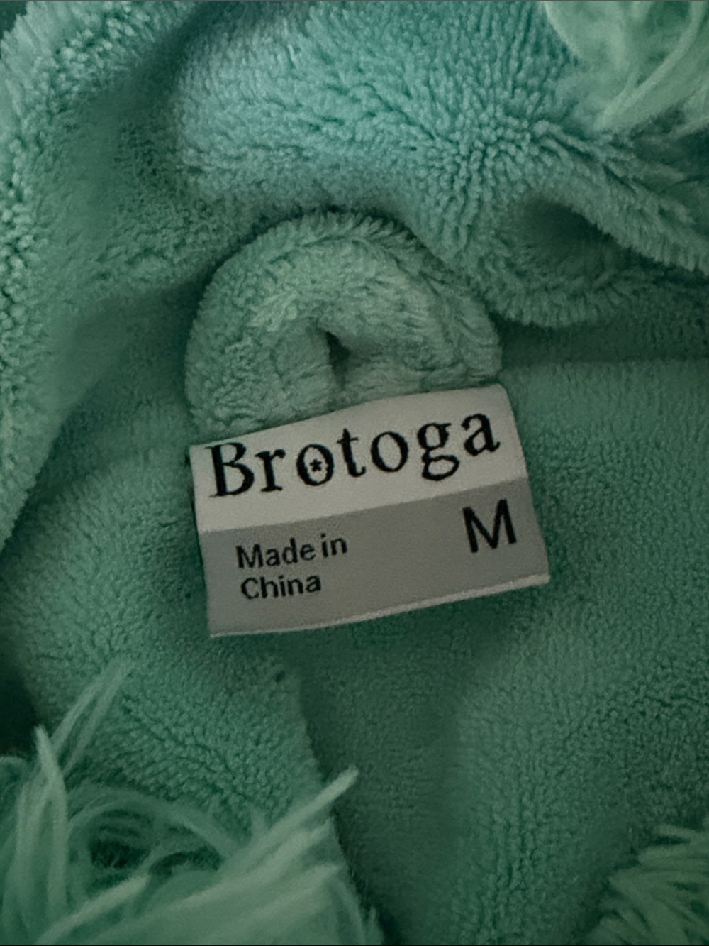 Plush Mint Green Faux Fur Hooded robe with Toggle Buttons medium - Picture 5 of 14